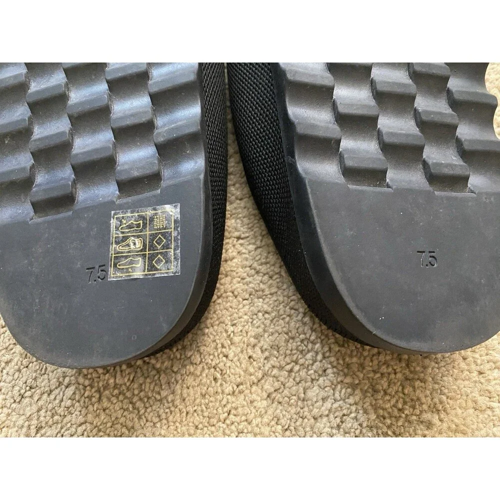 iiimmu Women's Black Knit Clogs  Minimalist  Slip-on Comfort Mules Size 7.5